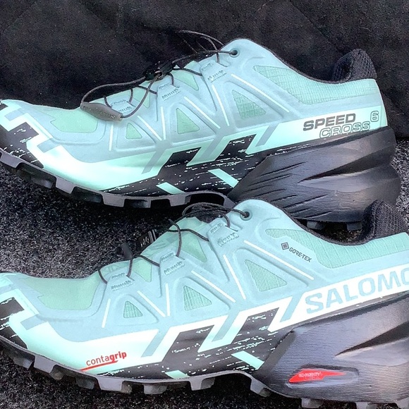 Salomon Speed Cross 6. Size 8 color is teal. Gore-tex - Picture 2 of 4